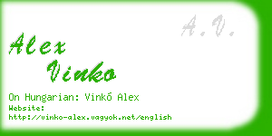 alex vinko business card