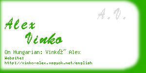 alex vinko business card